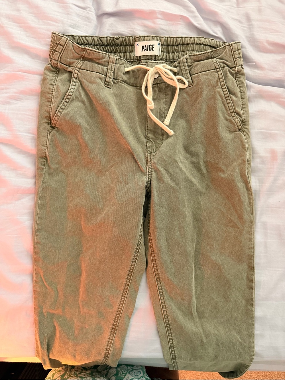 PAIGE Olive Green Drawstring Pants